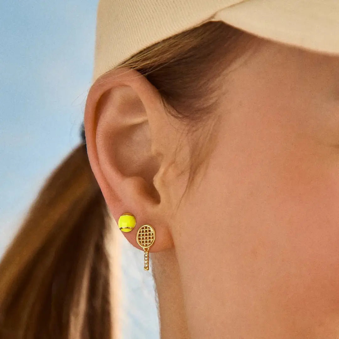Golden Set – Enamel Tennis Stud Earrings
